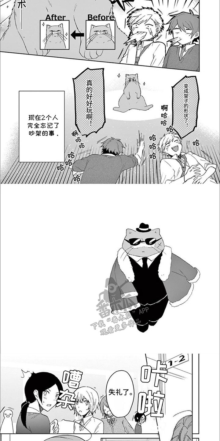 三花猫追梨花猫视频漫画,第11章：老大卡住了1图
