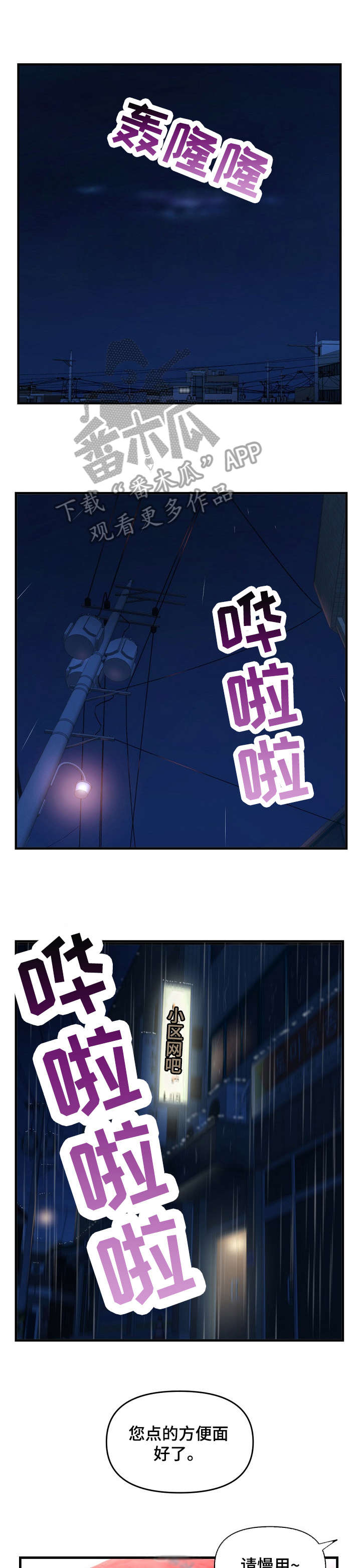 深夜网吧漫画,第13章：下雨4图