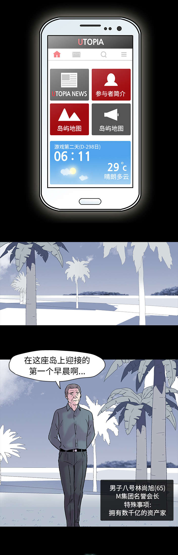 孤岛猎场漫画,第19章：各种感情1图