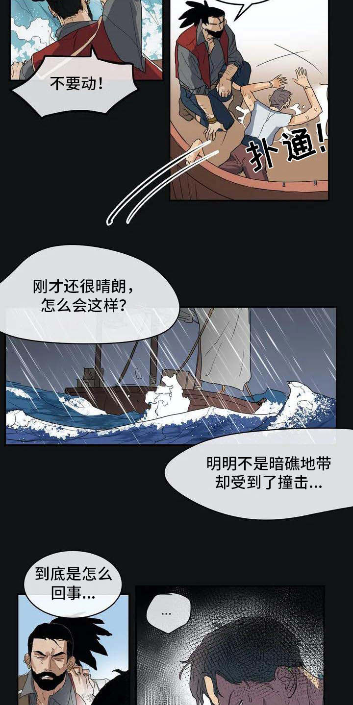 海神府邸周围是什么花漫画,第1章：海难1图
