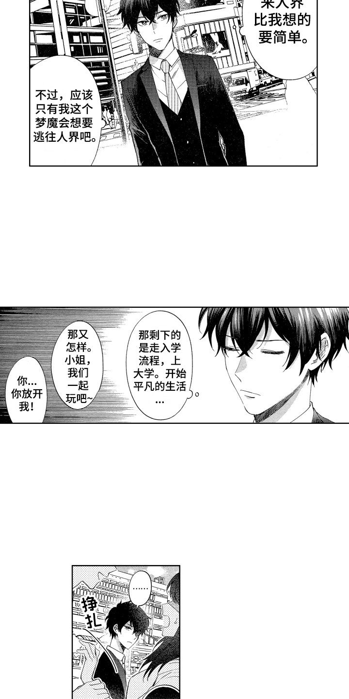 梦魔初入人间漫画,第1章：来到人间1图