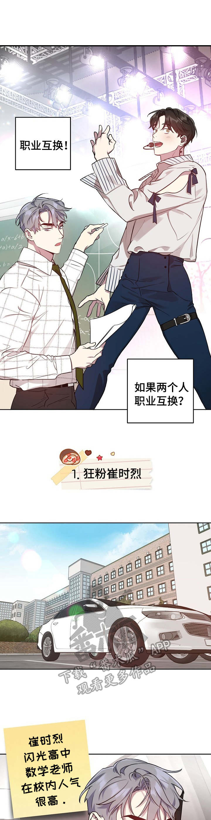 偶像出现在身边漫画,第18章：职业互换（特别篇1）1图