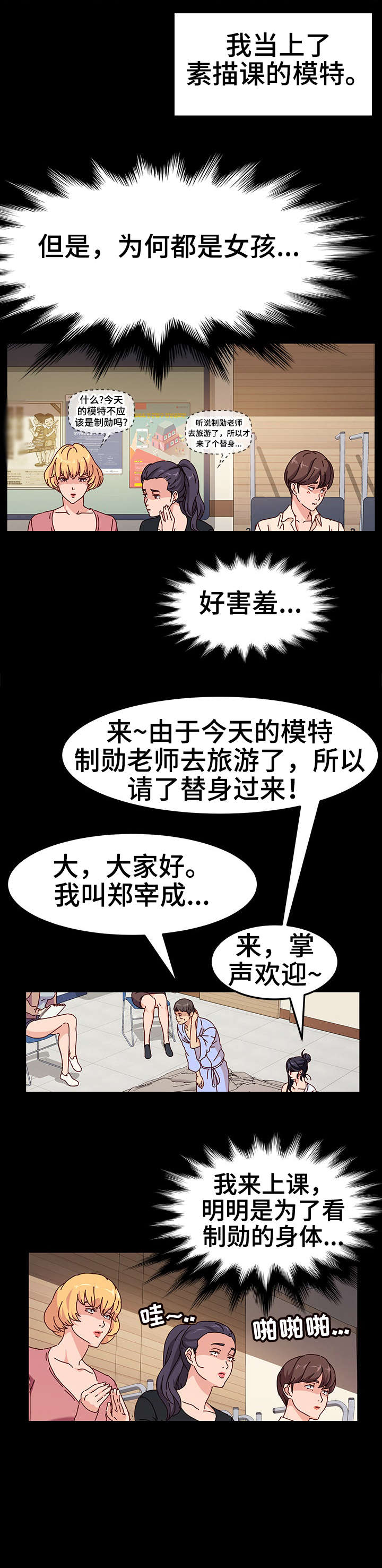 画室模特漫画,第1章：傻子5图