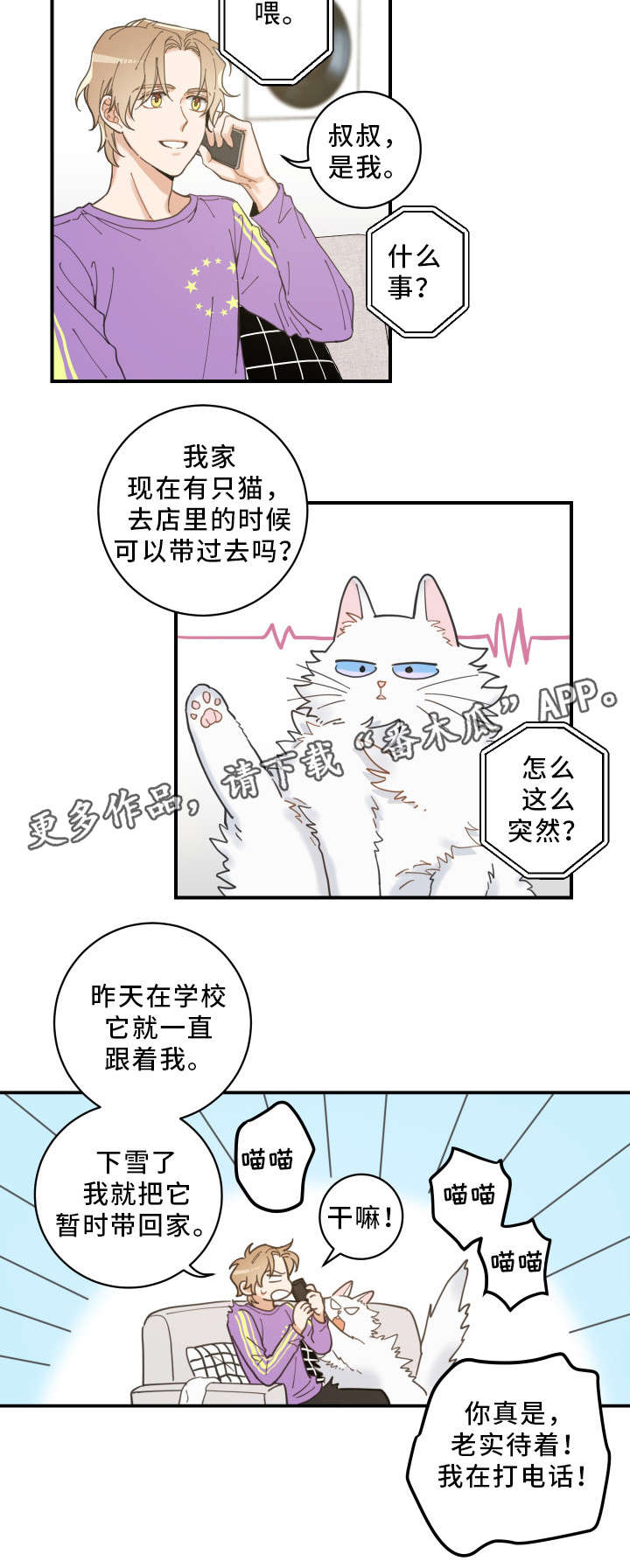 亲爱的喵君漫画,第4章：我要呆在这5图