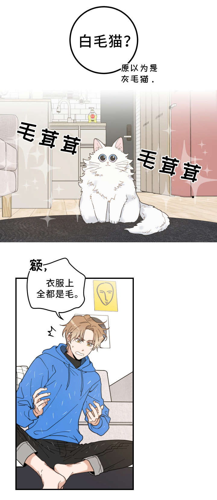 亲爱的喵君漫画,第2章：白猫2图