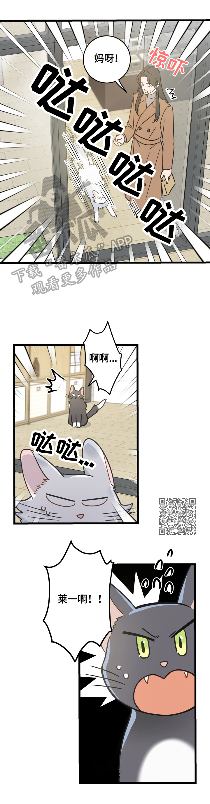 亲爱的喵君漫画,第64章：逃走1图