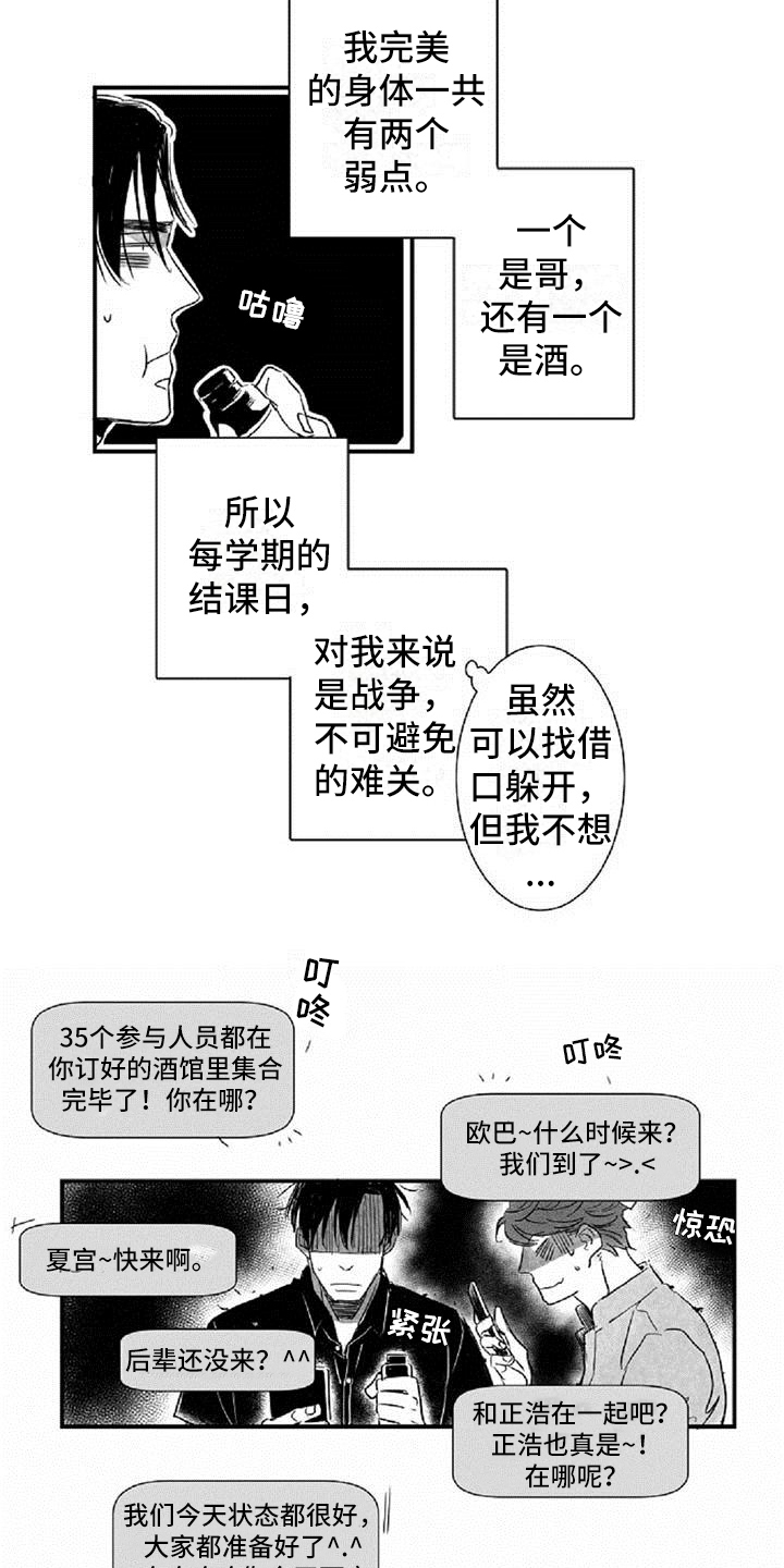爱上偶像宅漫画,第12章：挡酒2图