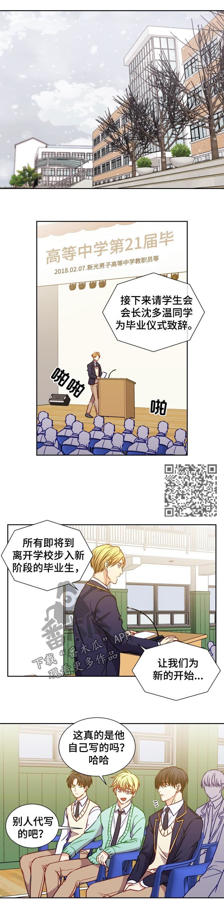 阳光老师漫画,第80章：毕业致辞1图