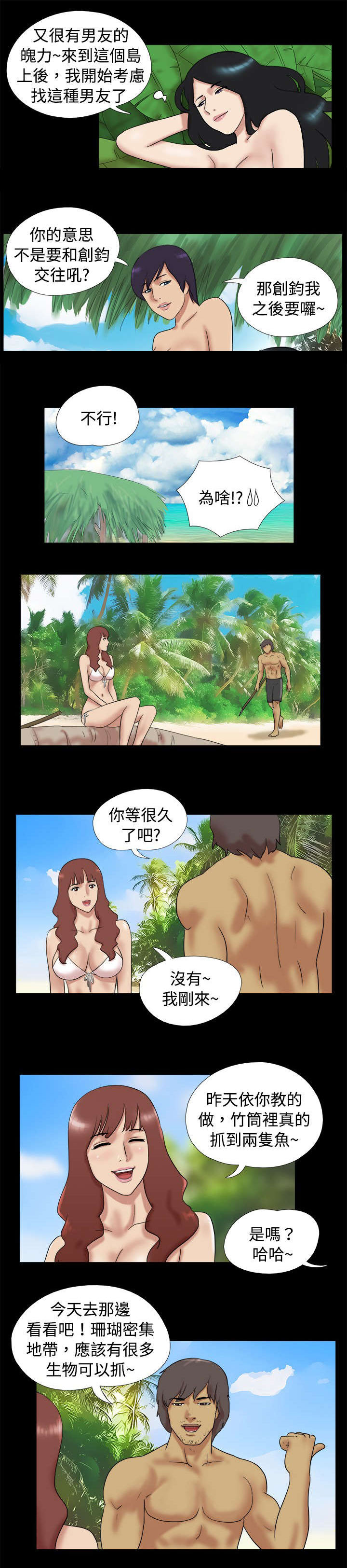 荒岛求援漫画,第10章：两人男人起争议4图